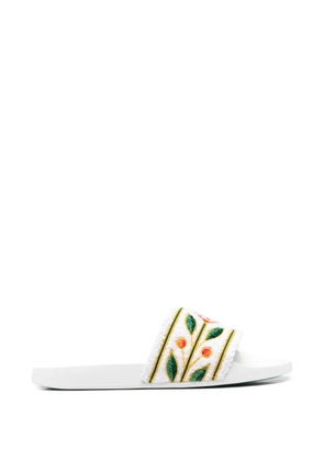 Casablanca logo-embroidered sandals - White