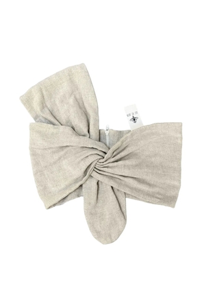 JBQ Sol knot-detail draped top - Neutrals