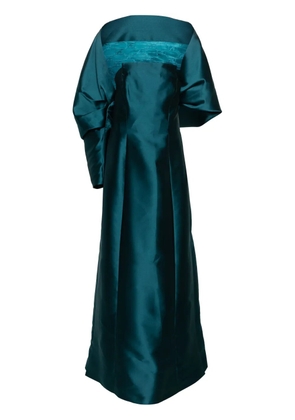 Alberta Ferretti asymmetric satin gown - Blue