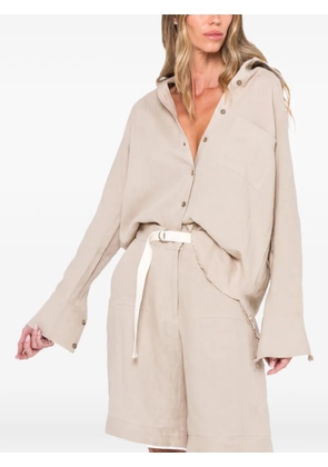 JBQ button-fastening long-sleeve shirt - Neutrals