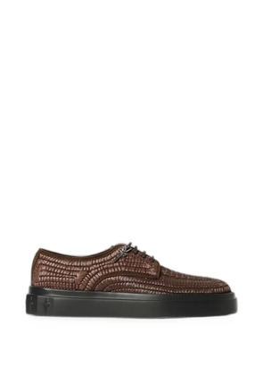 Cesare Paciotti Venus woven-raffia derby shoes - Brown