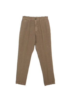 Alpha Industries elasticated-waistband linen trousers - Brown