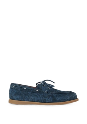ETRO Paisley-print suede loafers - Blue