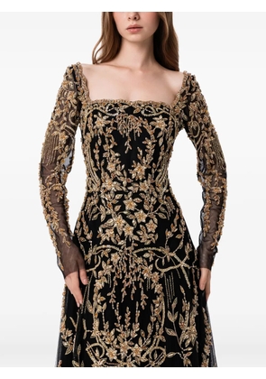 Dina Melwani embellished tulle maxi dress - Black