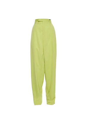 Versace Pre-Owned pleat-detail gabardine trousers - Green