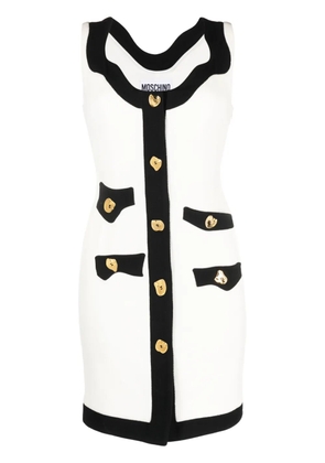 Moschino contrast-border sleeveless minidress - White