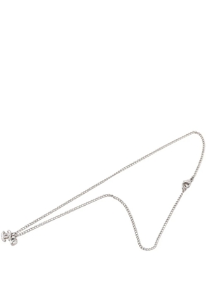 CHANEL Pre-Owned 2005 CC Brass Strass Crystal Heart Pendant Necklace costume necklace - Silver