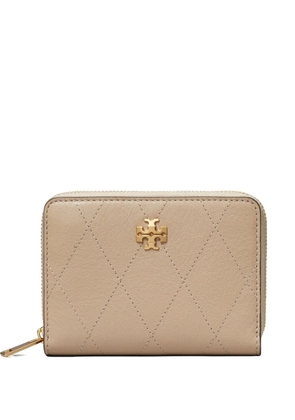 Tory Burch small Charlie quilted zip-around wallet - Neutrals