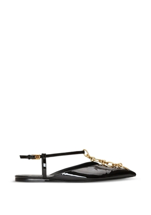 Balmain Sync chain sandals in patent leather - Black