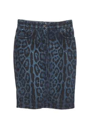 Dolce & Gabbana Pre-Owned Leopard-print pencil skirt - Blue