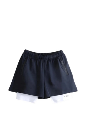 Balenciaga layered-design logo-print shorts - Blue