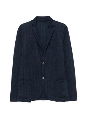 Gran Sasso herringbone-knit single-breasted wool blazer - Blue