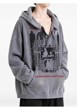 Enfants Riches Déprimés Photo D’Elisabeth graphic-print distressed hoodie - Grey
