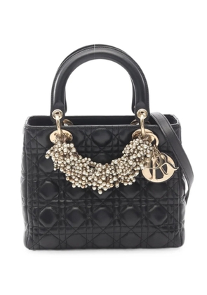 Christian Dior Pre-Owned 2010s medium Lady Dior Cannage tote bag - Black
