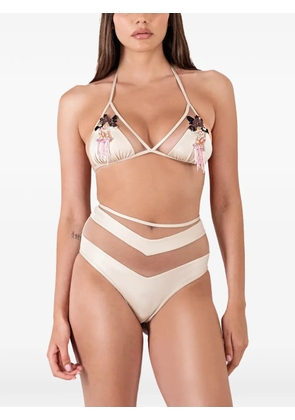 Mazzei bead-embellished bikini set (set of three) - Neutrals