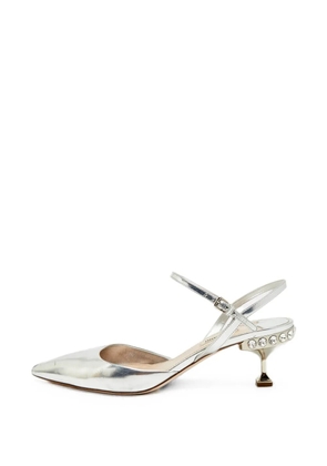 Miu Miu Pre-Owned pointed-toe ankle-strap pumps - Silver