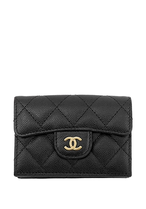 CHANEL Pre-Owned 2021 CC Quilted Caviar Flap Card Holder Wallet small wallets - Black