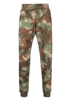 Moschino camouflage-print cotton track pants - Green