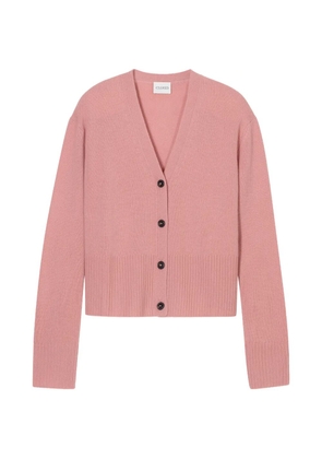 Closed V-neck wool cardigan - Pink