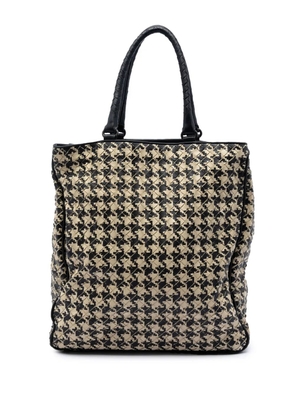 Bottega Veneta Pre-Owned 2009 Nappa Intrecciato Houndstooth Vertical tote bag - Black