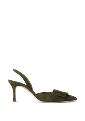 Manolo Blahnik Maysli buckle-detail suede pumps - Green