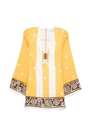 Cala de la Cruz Tessa striped mini dress - Yellow