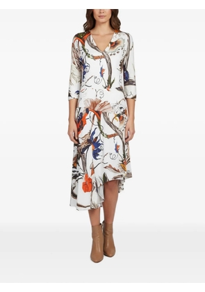 Balenciaga Pre-Owned iguana floral-print asymmetric dress - White