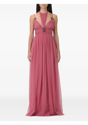 Alberta Ferretti pleated ring-detail dress - Pink