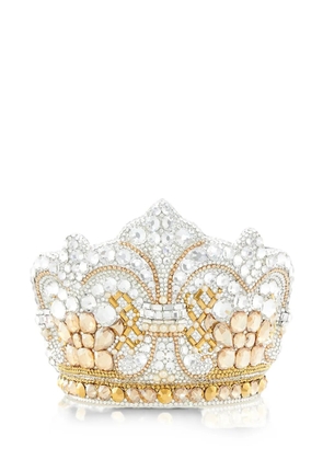 Judith Leiber crystal-embellished clutch bag - White