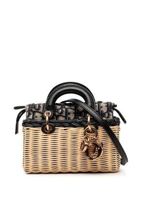 Christian Dior Pre-Owned 2023 Micro Wicker Oblique Lady D Joy satchel - Neutrals