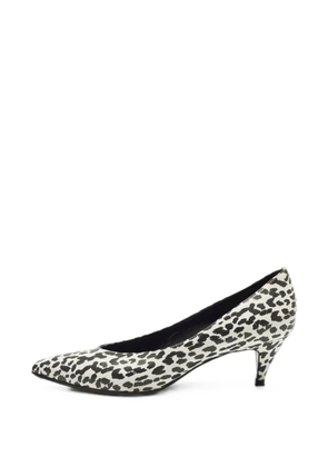 Saint Laurent Pre-Owned animal-print heeled pumps - White