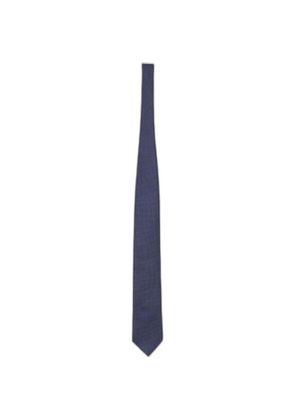 Zegna jacquard-check silk tie - Blue