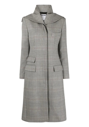 Moschino plaid-check print coat - Black