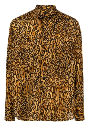 Moschino leopard-print long-sleeve shirt - Neutrals