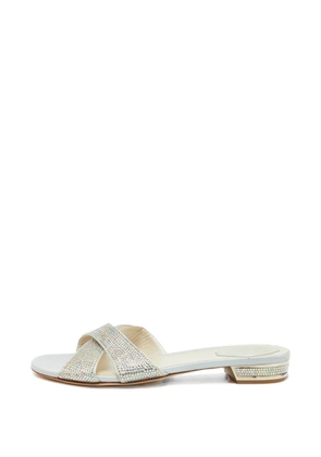 René Caovilla crystal-embellished criss-cross sandals - Gold
