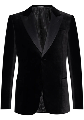 Emporio Armani veltet tuxedo blazer - Black