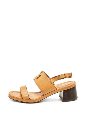 Tory Burch Eleanor leather heeled sandals - Neutrals