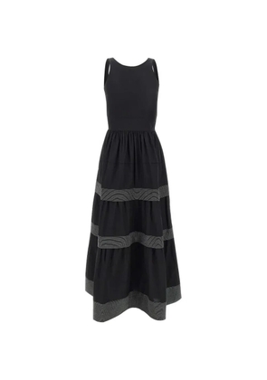 BOSS tiered striped-trim dress - Black