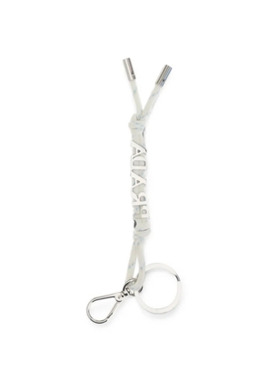 Prada logo-lettering cord keyring - White