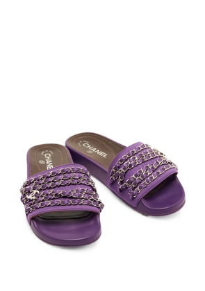 CHANEL Pre-Owned Tropiconic chain-link slides - Purple