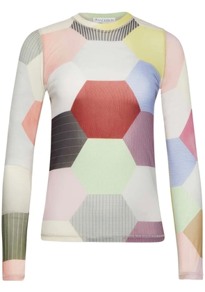 JW Anderson patchwork-print T-shirt - White