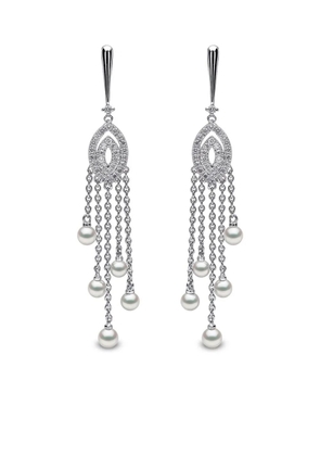 Yoko London 18kt white gold Sleek Akoya pearl and diamond earrings - Silver
