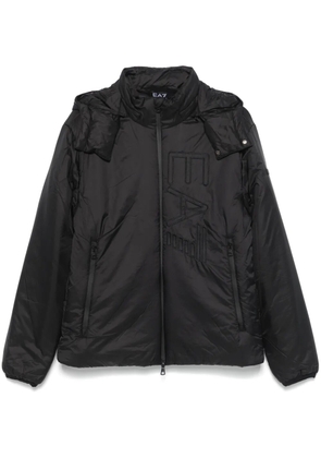 Ea7 Emporio Armani logo-embroidered puffer jacket - Black