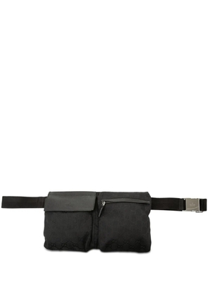 Gucci Pre-Owned 2000-2015 GG Canvas Double Pocket belt bag - Black