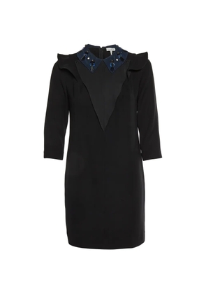 SANDRO embellished-collar ruffle-detail midi dress - Black