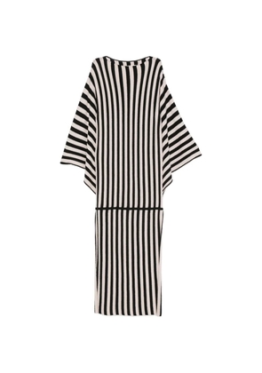 By Malene Birger Gerta stripe-print cape-sleeve maxi dress - Black