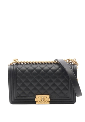 CHANEL Pre-Owned 2021-2026 Old Medium Quilted Caviar Boy Flap crossbody bag - Black