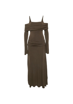 CHATS BY C.DAM Rosa off-shoulder ruched maxi dress - Brown