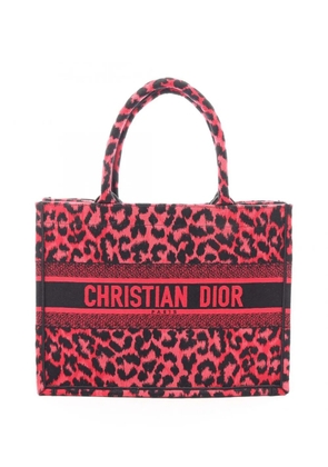 Christian Dior Pre-Owned 2010-2026 Mizza Medium Embroidered Canvas Leopard Book tote bag