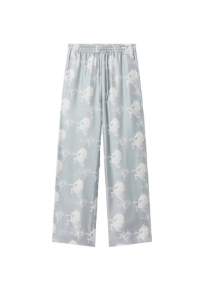 Stella McCartney horse-print silk trousers - Blue